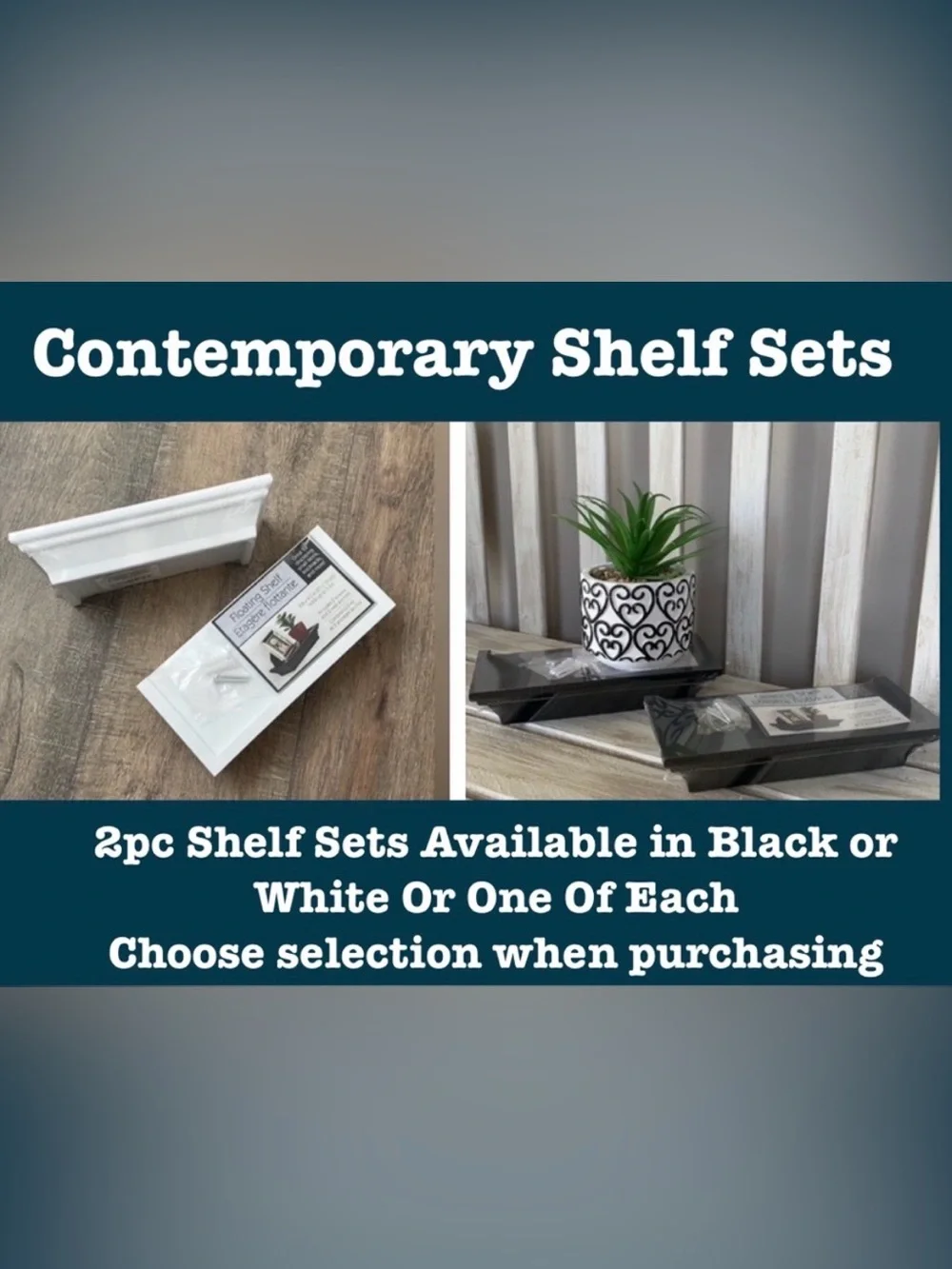Contemporary Floating Shelf Set 🍃🆕🍃 2pcs Sets: Choose Selection at Checkout